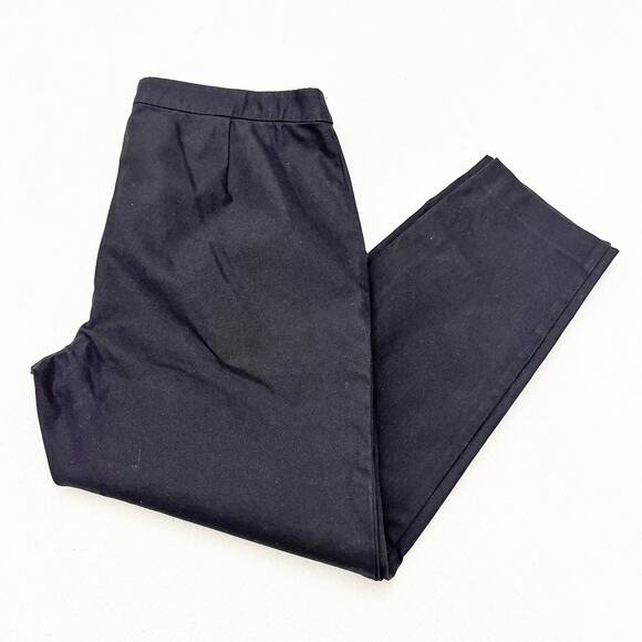 Theory Black Straight Leg Slack Pants Flat Front Elastic Stretch SIze 10 - Picture 7 of 7